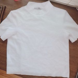 White mock turtleneck shirt